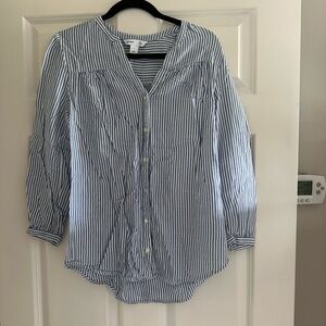 Old Navy Blue and White Striped Tunic Shirt